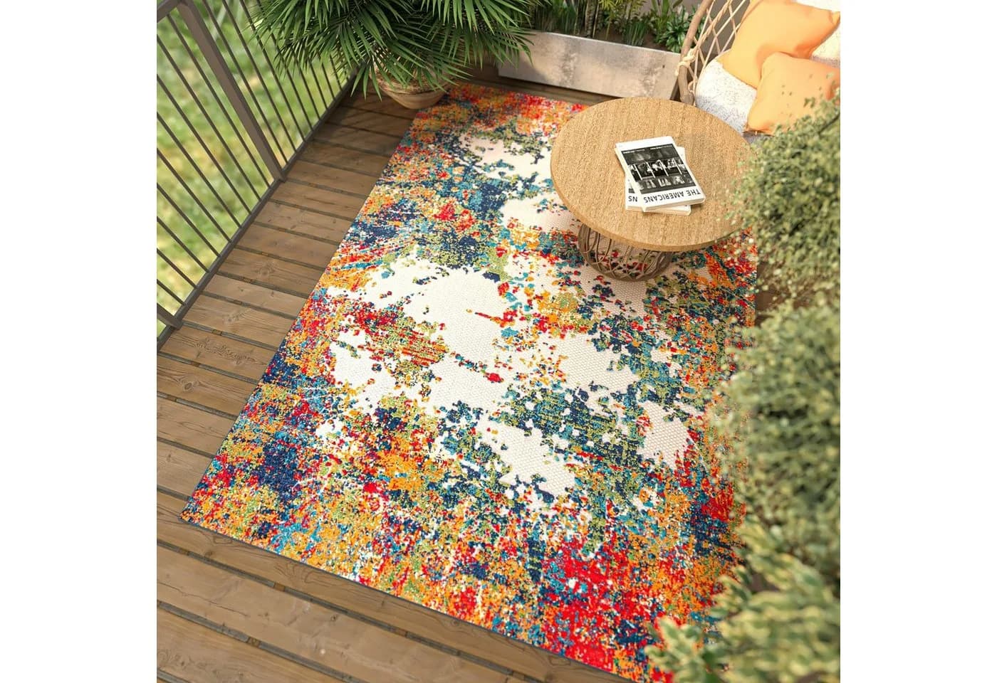 Mazovia Designteppich In- & Outdoor Teppich Wetterfest & UV-beständig Balkon - Bunt