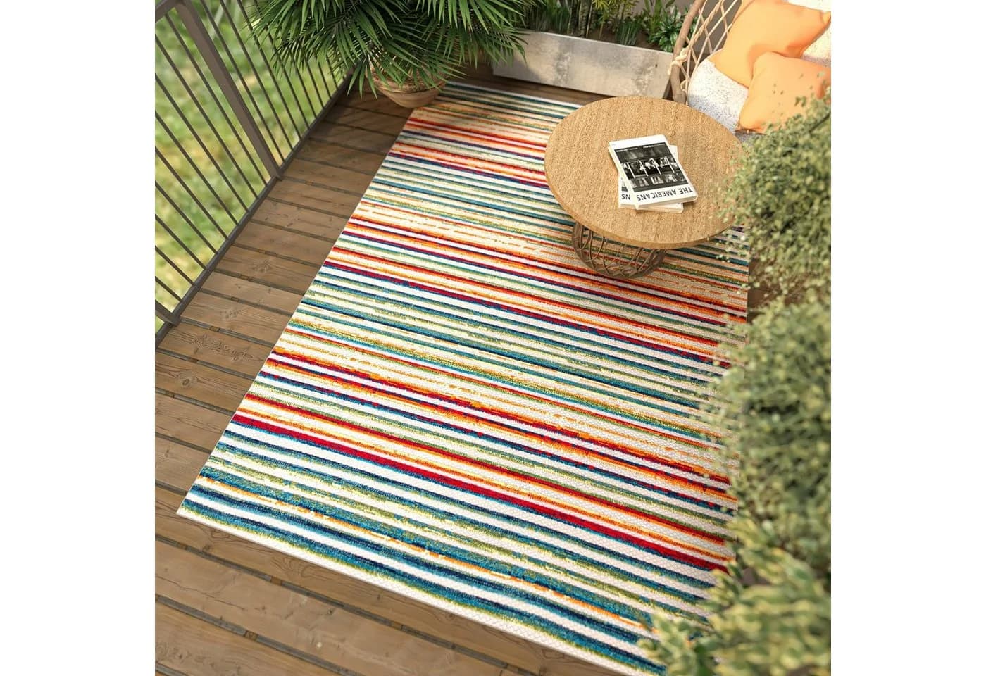 Mazovia Designteppich In- & Outdoor Teppich Wetterfest & UV-beständig Balkon Bunt Kurzflor