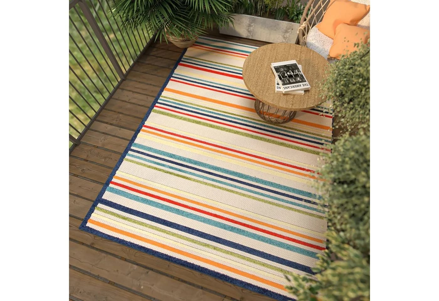 Mazovia Designteppich In- & Outdoor Teppich Wetterfest UV-beständig Balkon Bunt Kurzflor