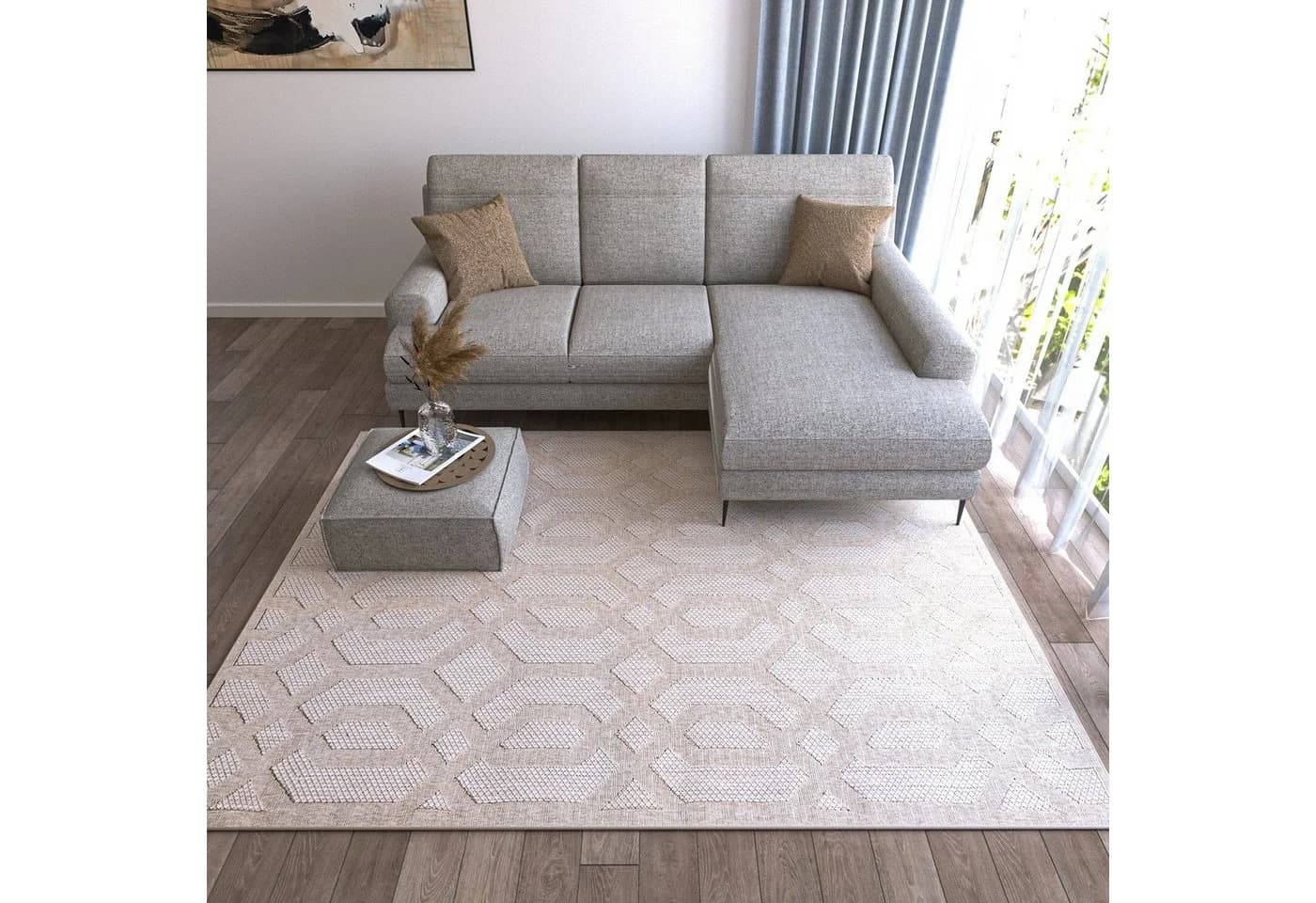 Mazovia Designteppich In- & Outdoor Teppich Wetterfest & UV-beständig Beige Cream - Bild 5