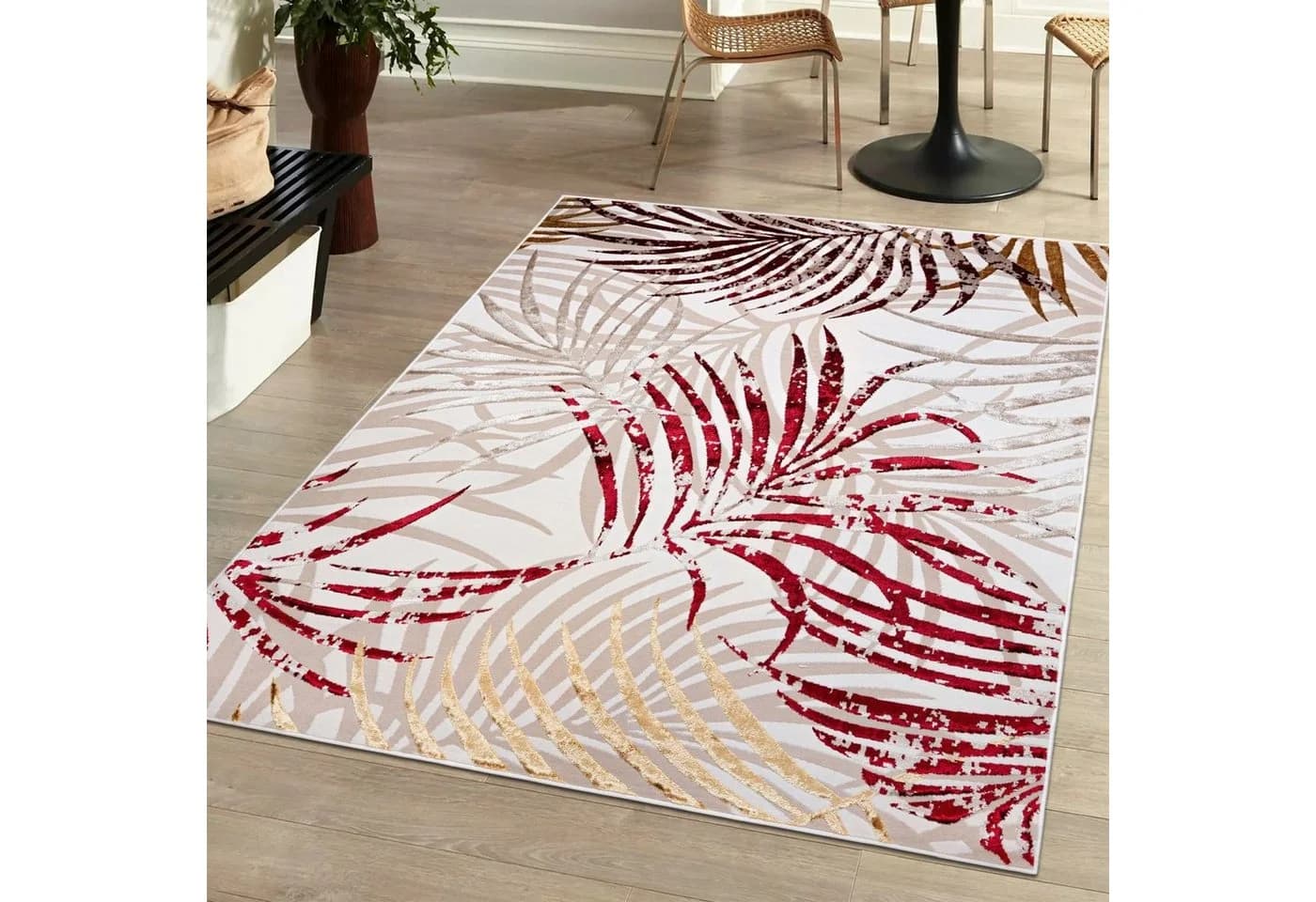 Mazovia Designteppich Modern Beige Creme mit Gold
