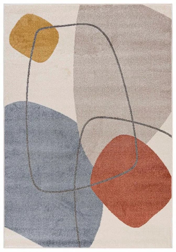 Mazovia Designteppich Modern Kurzflor Beige Grau Schwarz Japandi - Bild 3