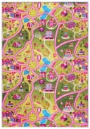 Mazovia Kinderteppich Straße Rosa Grün 80x150 cm Rutschfest Bild 2