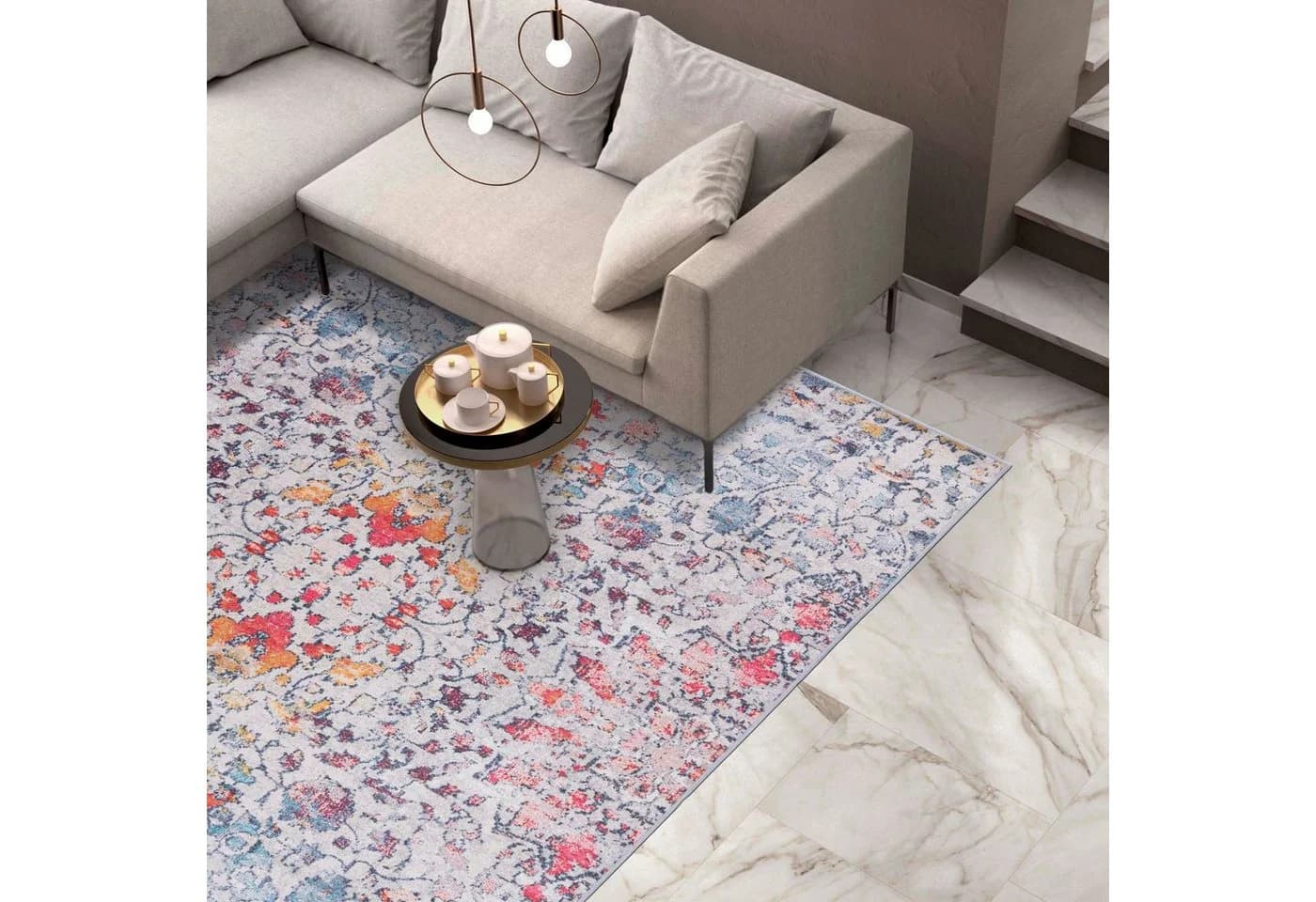 Mazovia Designteppich Modern Abstrakt Bunt