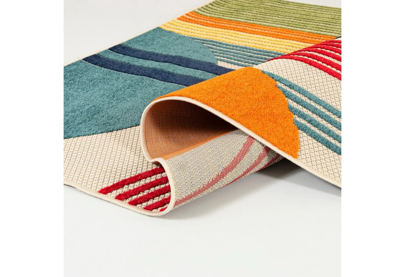 Mazovia Designteppich Geometrisch Beige/Bunt