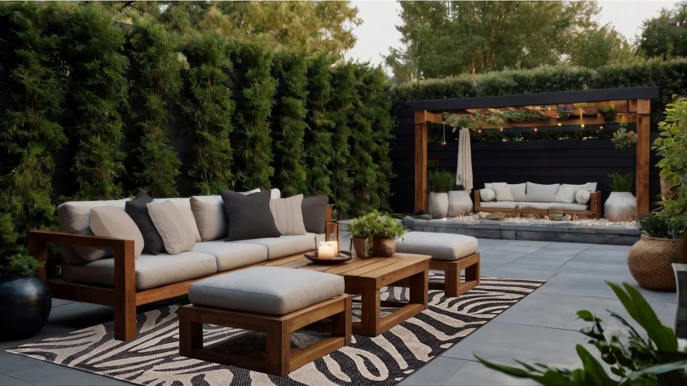 Mazovia Designteppich Tierisch Terrasse 120x170 cm Beige/Schwarz/Creme - Bild 3
