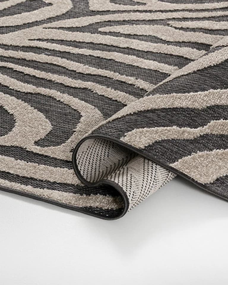 Mazovia Designteppich Tierisch Terrasse 120x170 cm Beige/Schwarz/Creme - Bild 4