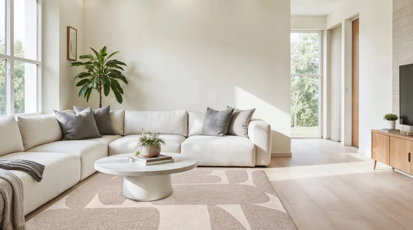 Mazovia Designteppich Abstrakt Beige/Weiß Modern