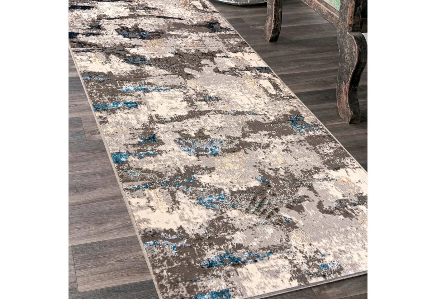 Mazovia Läufer Modern Abstrakt Braun Beige Fußbodenheizung