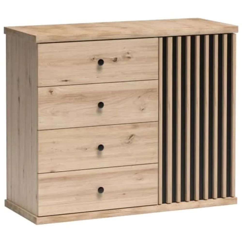 Marmex Möbel Kommode CALI 05 Sideboard Schwarz mit Schubladen - Bild 2