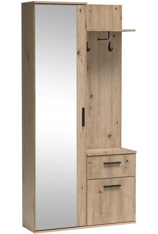 Marmex Möbel Kompaktgarderobe LUX Eiche Artisan mit Spiegel - Bild 2