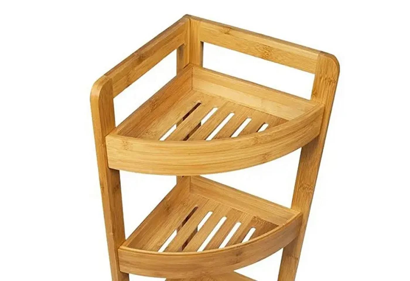 AD.CON Bambus Eckregal 4 Ablagen Badregal Standregal Braun
