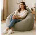 AD.CON Sitzsack mit Füllung Hellgrau - Bean Bag Relax-Sessel Bild 3