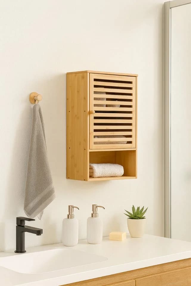 AD.CON Wandhängeschrank Bambus 60x40x20 cm - Bild 5