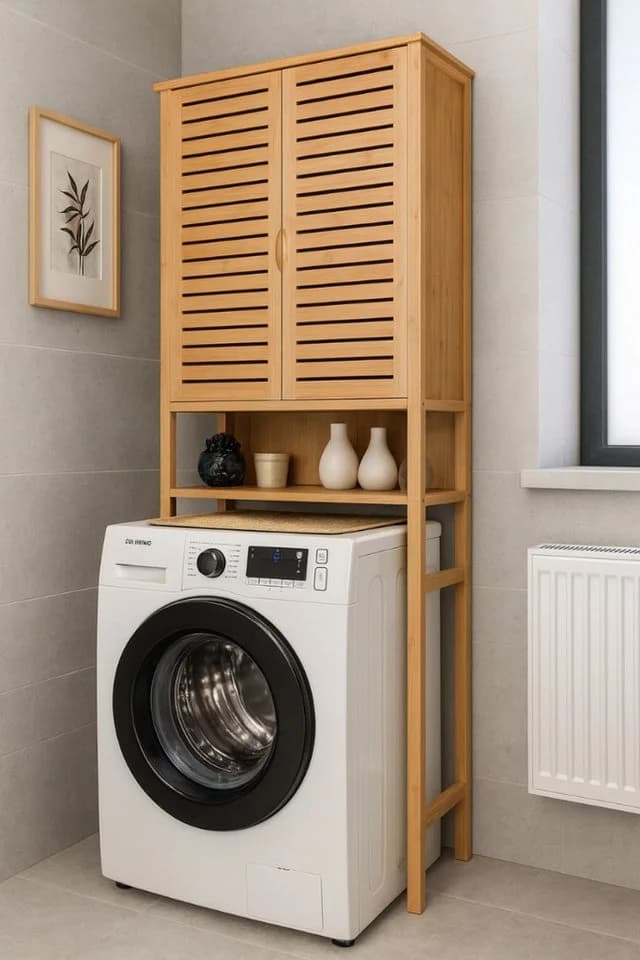 AD.CON Umbauschrank Waschmaschinenschrank Bambus