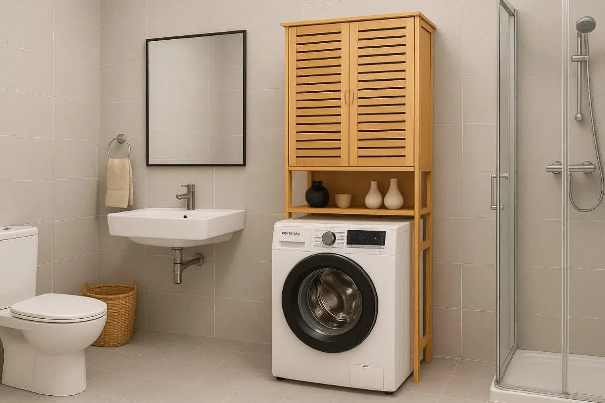 AD.CON Umbauschrank Waschmaschinenschrank Bambus - Bild 5