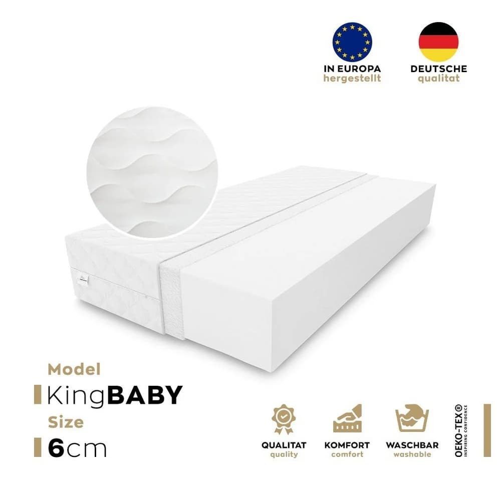KingMatratzen Babymatratze KingBABY 70x140 cm Kaltschaum weiß