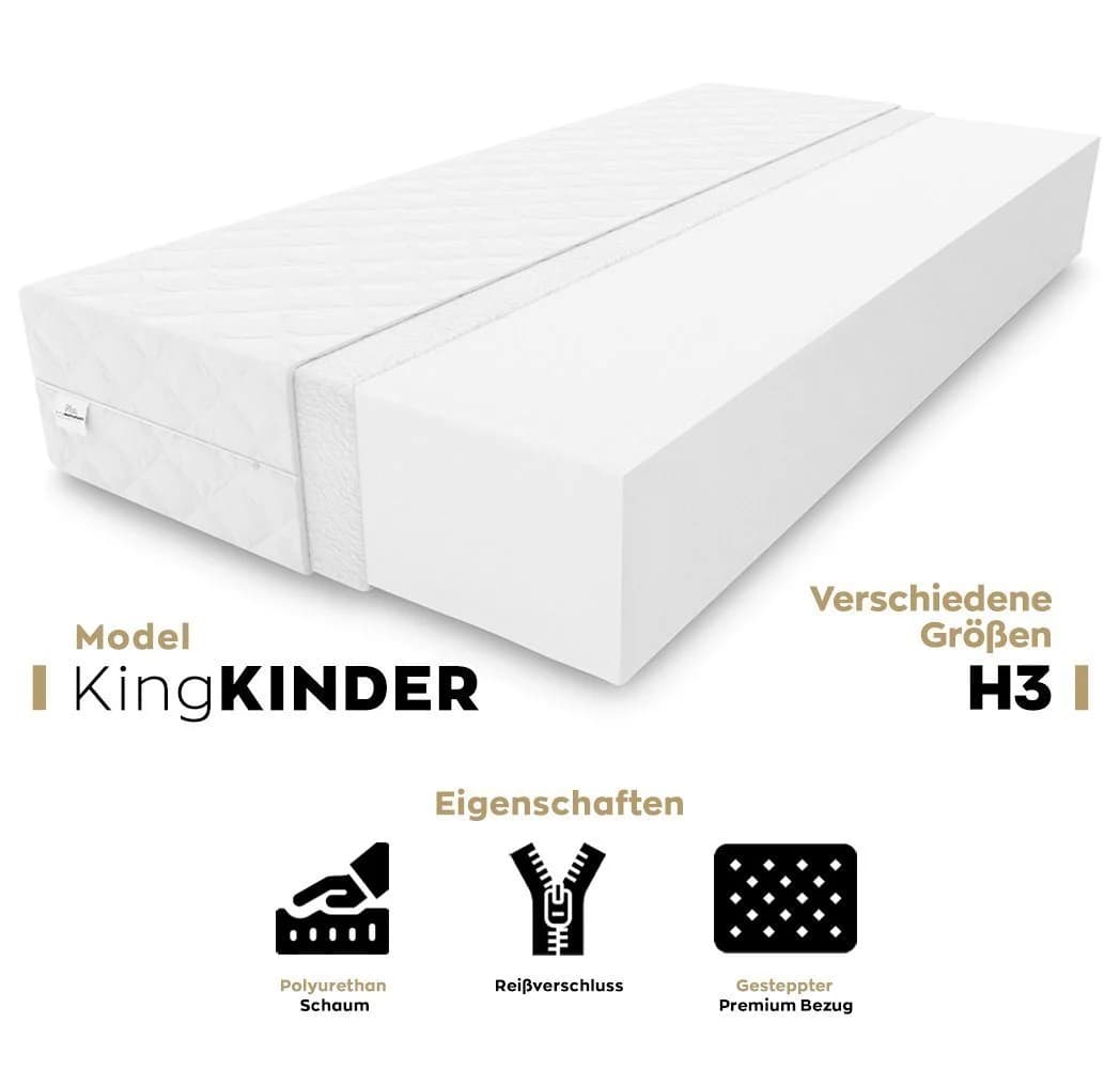 KingMatratzen Kindermatratze Kaltschaum Weiß Waschbarer Bezug - Bild 5