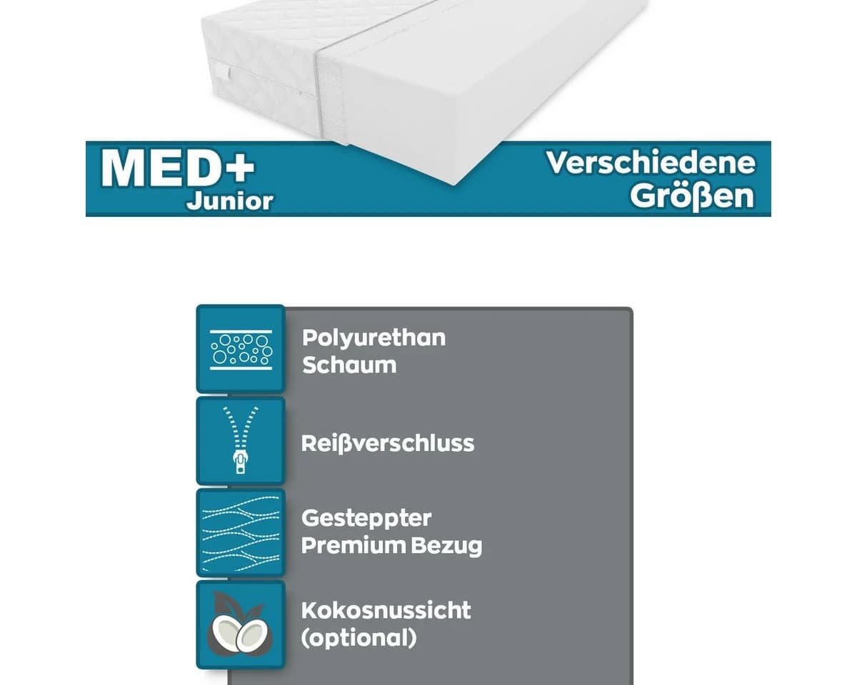 KingMatratzen Kaltschaummatratze 10 cm Höhe hypoallergen mit waschbarem Bezug