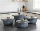 Zilner Topf-Set 10-tlg. Grau Keramik-Marmor-Beschichtung Induktion Bild 1