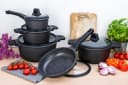 Edenberg Topf-Set 10-tlg. Schwarz Aluminium Keramik Induktion Bild 1