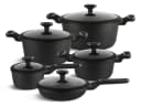 Edenberg Topf-Set 10 tlg. Schwarz Aluminium Keramik Bild 2
