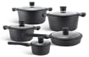 Edenberg Topf-Set 10-tlg. Schwarz Aluminium Keramik Induktion Bild 2