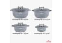 Zilner Topf-Set 8-tlg. Grau Aluminiumguss Keramik-Marmor Bild 1