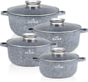 Zilner Topf-Set 8-tlg. Grau Aluminiumguss Keramik-Marmor Bild 2