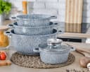 Zilner Topf-Set 8-tlg. Grau Aluminiumguss Keramik-Marmor Bild 5