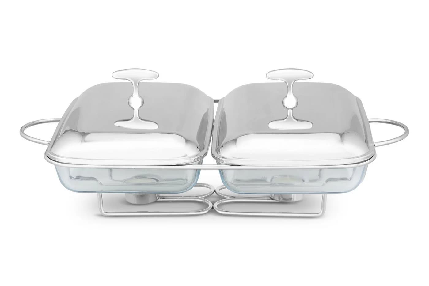 Edenberg Speisenwärmer 2x 1.8L Edelstahl Glas Warmhaltebehälter