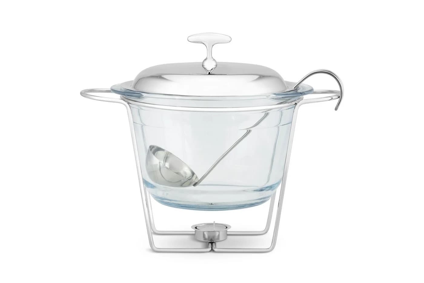 Edenberg Speisenwärmer 4,0L Edelstahl Glas 3-tlg. Warmhaltebehälter