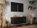 Platan Room Lowboard LUNA TV-Sideboard Hochglanz Eiche Gold Matt Korpus Bild 2