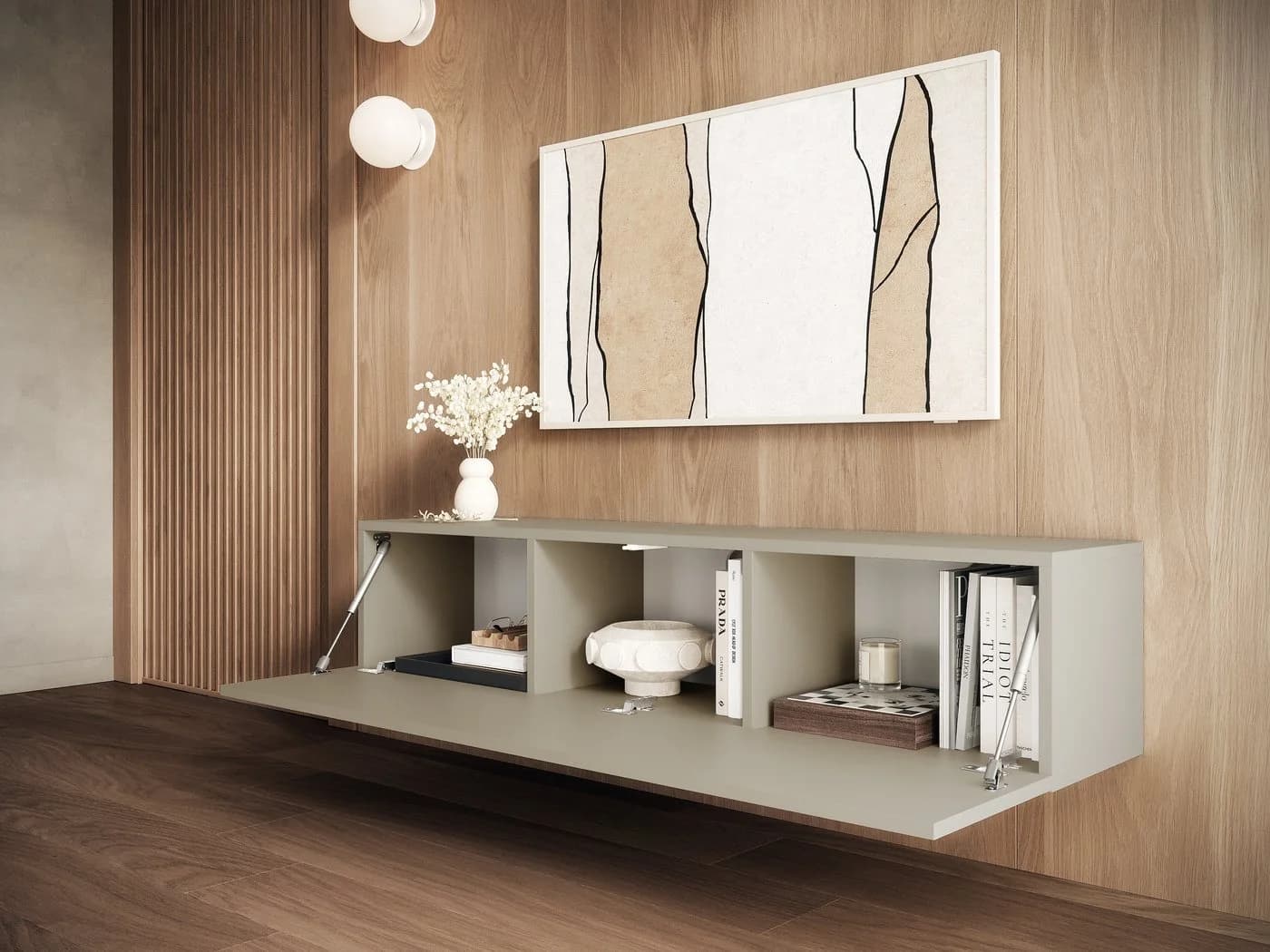 Platan Room Lowboard Kira Fernsehschrank Beige Matt - Bild 5
