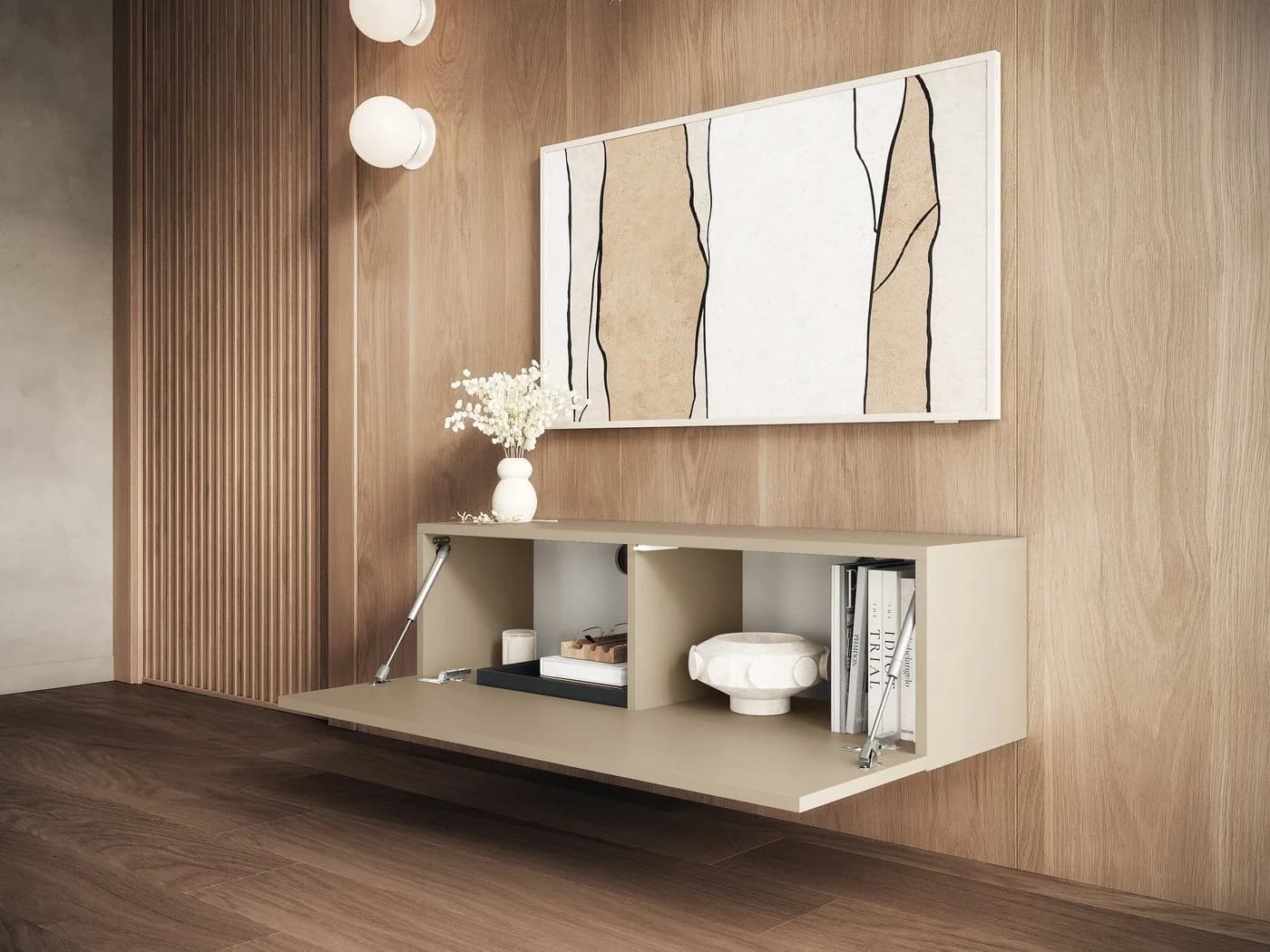 Platan Room Lowboard Kira Fernsehschrank Beige Matt - Bild 4