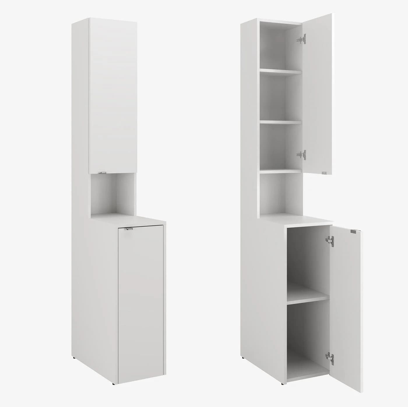 Platan Room LORA Badschrank Hochschrank Weiß Matt PVC - Bild 2