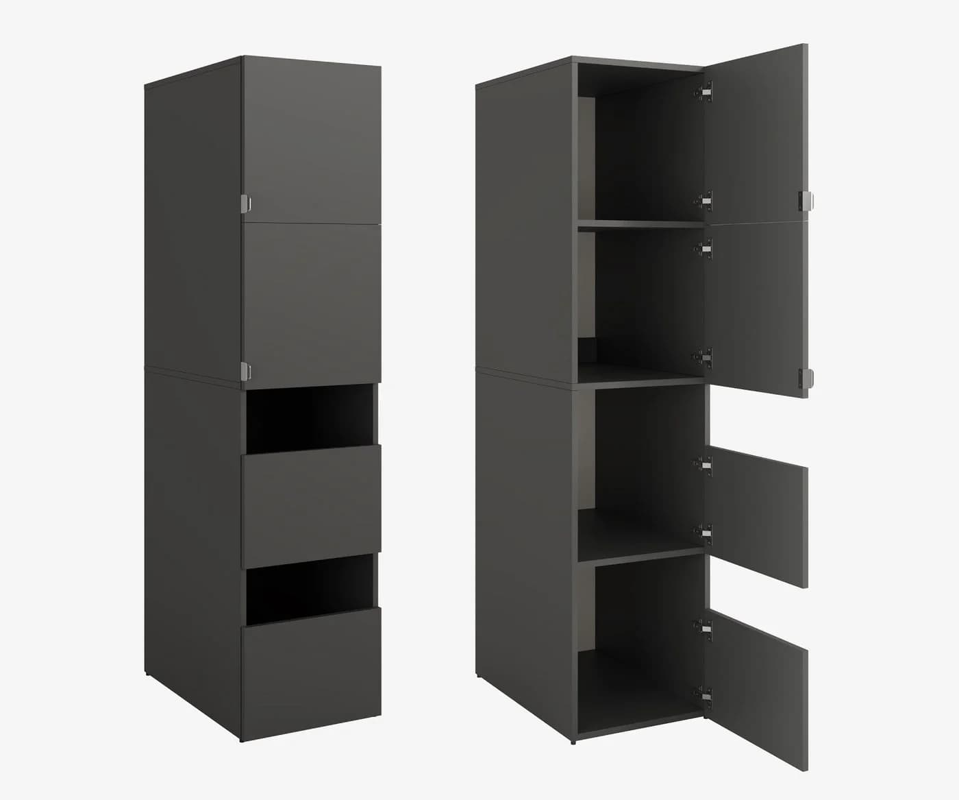 Platan Room Badschrank Beatrice Hochschrank anthrazit mit Wäscheeinwurf - Bild 2