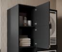 Platan Room Badschrank Beatrice Hochschrank anthrazit mit Wäscheeinwurf Bild 5