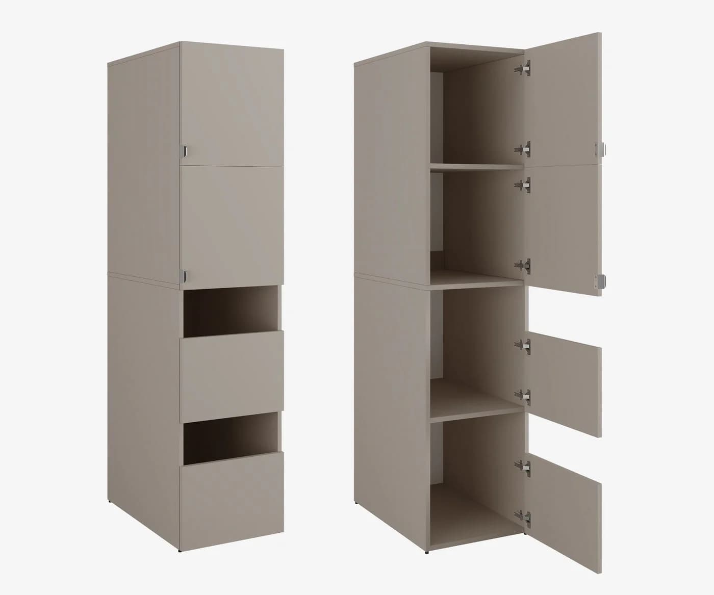 Platan Room Badschrank Beatrice Hochschrank grau mit Wäscheeinwurf - Bild 2
