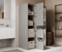 Platan Room Badschrank Beatrice Hochschrank grau mit Wäscheeinwurf Bild 4
