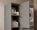 Platan Room Badschrank Beatrice Hochschrank grau mit Wäscheeinwurf Bild 5