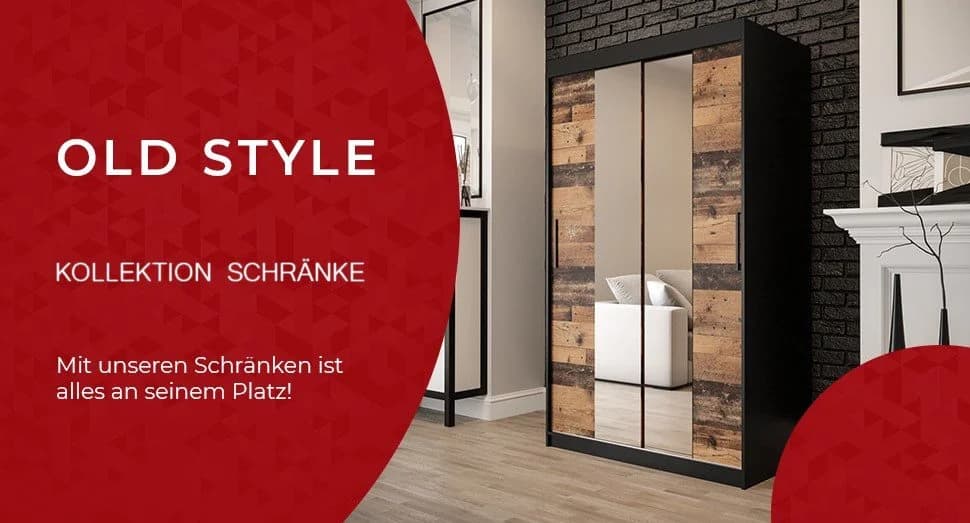 ABIKS MÖBEL Schwebetürenschrank OLD STYLE T1 Schiebetüren Schrank - Bild 5