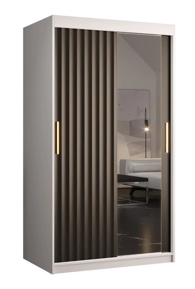 ABIKS MÖBEL Schwebetürenschrank RIFLO WAVE 2 Weiß/Schwarz mit Schiebetüren - Bild 2