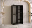 ABIKS MÖBEL Schwebetürenschrank RIFLO WAVE 2 Schwarz mit Spiegel Bild 3