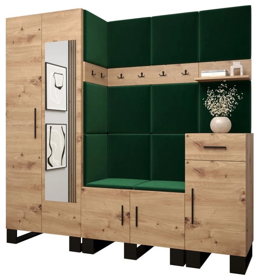 ABIKS MÖBEL Garderoben-Set ARTIN mit gepolsterten Paneelen, Industriell Design - Bild 2