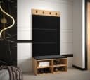 Garderoben-Set Schwarz/Braun Holzwerkstoff Bild 1