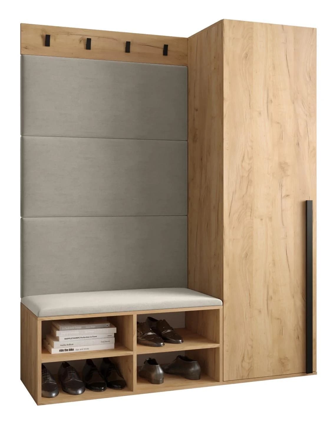 Garderoben-Set 3-teilig Braun/Weiß Holzwerkstoff - Bild 5
