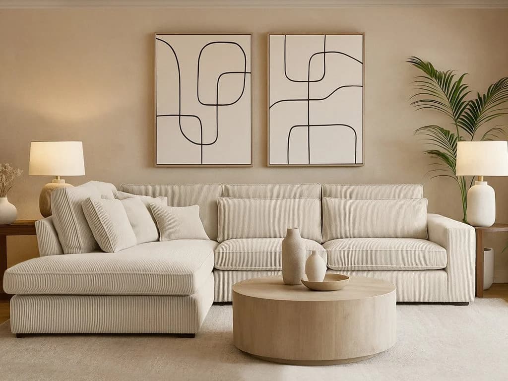Beautysofa Ecksofa PARMA Beige Modernes Design mit Dekokissen - Bild 2