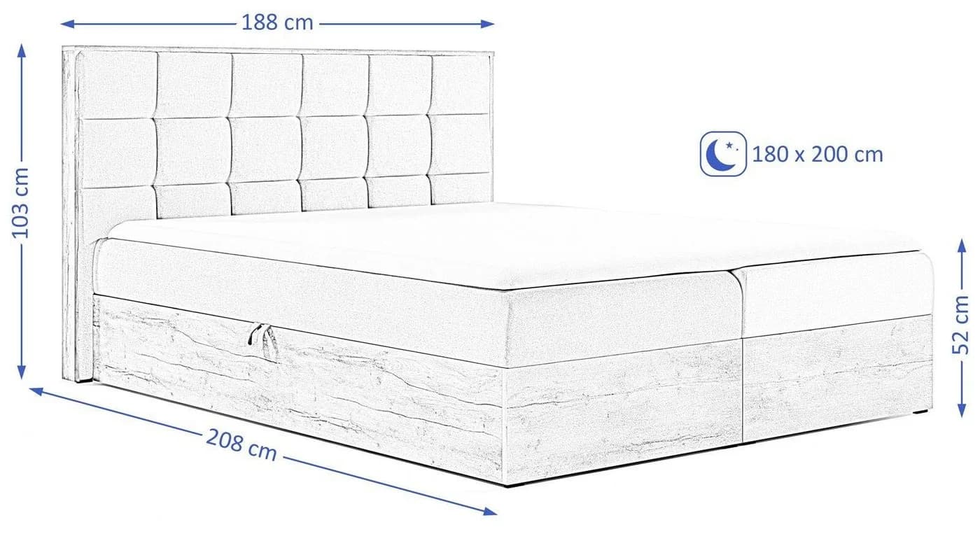 Beautysofa Boxspringbett WOOD1 mit Bettkästen und Topper Braun - Bild 3