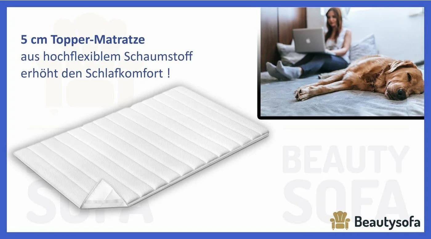 Beautysofa Boxspringbett WOOD1 mit Bettkästen und Topper Braun - Bild 5